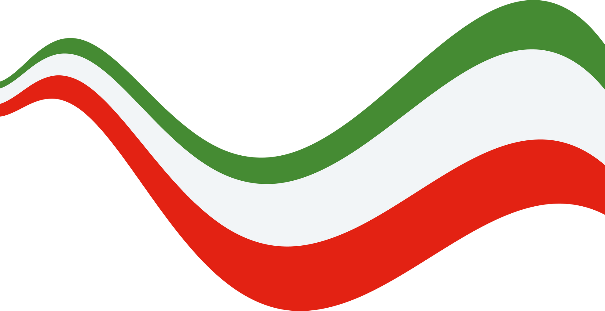 Tricolor Curved Banner Flat Illustration